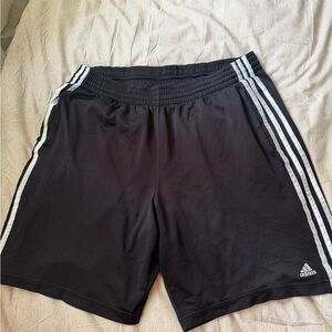 adidas Black Men's Athletic Shorts with White Side Stripes